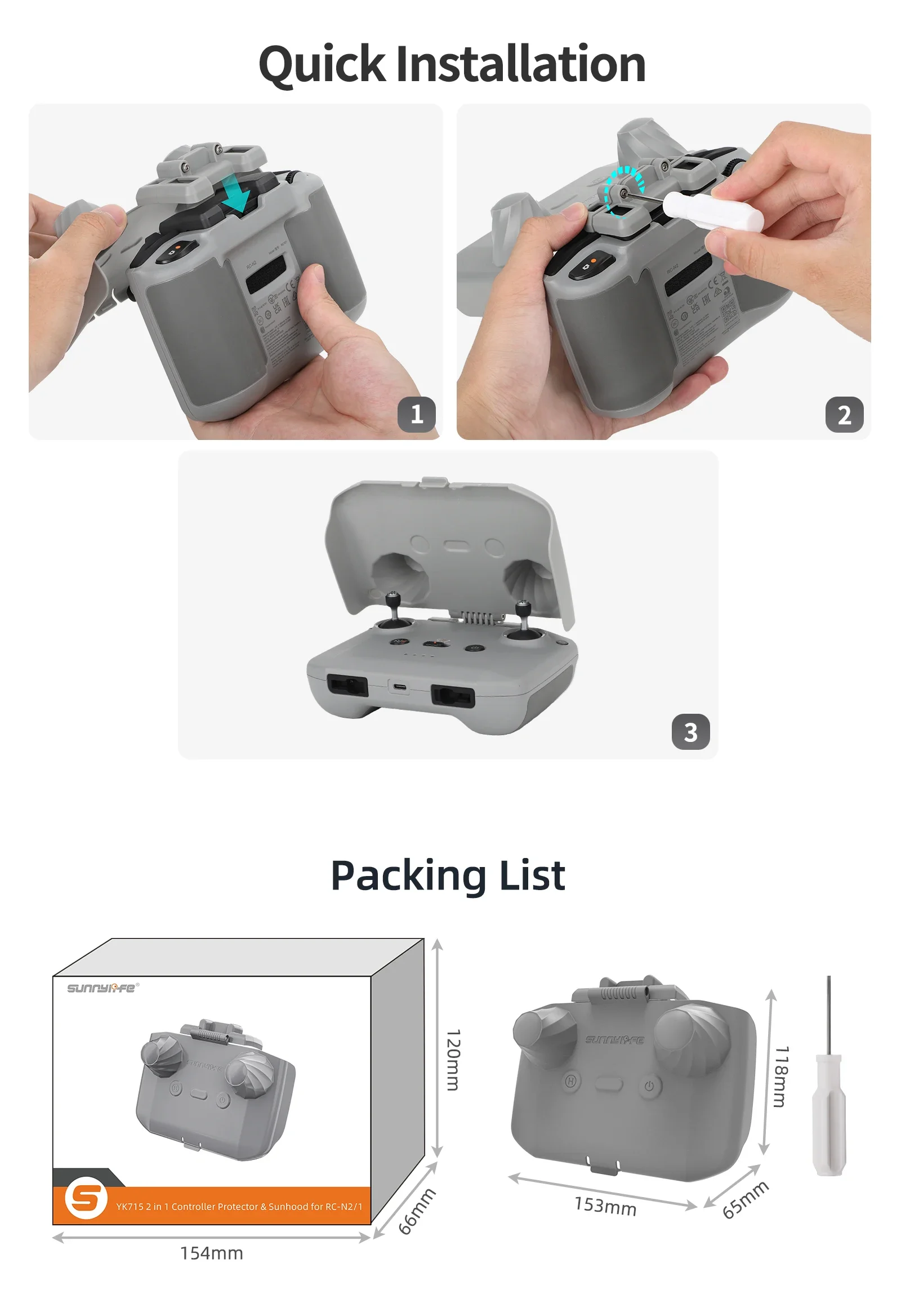 2 in 1 Controller Protector Su - Drone Sun Shade recension och pris
